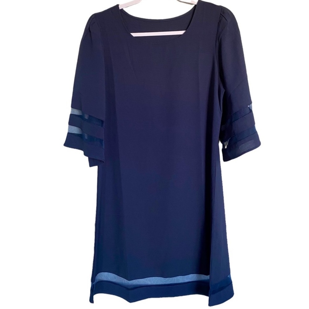 Navy Dress Size M, Sheer Accents